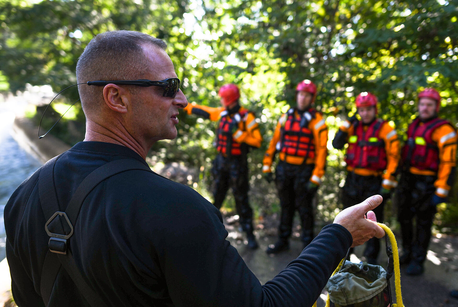 MU FRTI instructor Roger Meyer reviews the rope skills